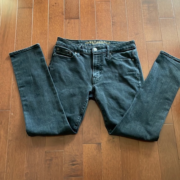 American Eagle black jeans slim cut extreme flex 4 Sz 30 30 - Picture 1 of 6